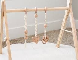 Wooden Ring Macrame Crochet Sensory Toy Boho Cotton Macrame Etsy Wood Baby Gym Baby Gym Baby Gym Toys