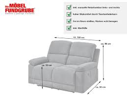 Top marken | günstige preise | große auswahl Einzelsofa 2 Sitzer 153 Cm Grau Relaxfunktion Sofa Lorenzo 0436010201