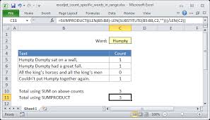 Excel Formula Count Specific Words In A Range Exceljet