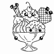 Helado Kawaii Para Colorear