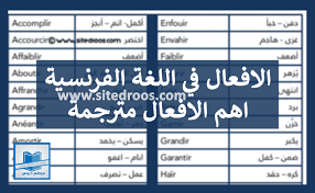 افعال اللغة الفرنسية اهم الافعال في اللغة الفرنسية