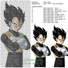 Vegeta Dragon Ball Free Cross Stitch Pattern 89x199 10 Colors Free Cross St Dragon Cross Stitch Free Cross Stitch Cross Stitch Patterns Free