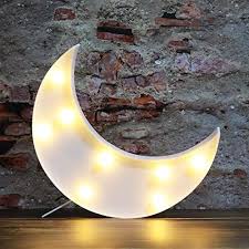 Led Moon Shaped Marquee Signs Light Up Moon Night Lights Battery Operated Crescent Moon Lamp For Bedroom Christmas Marquee Sign Night Light Moon Shapes