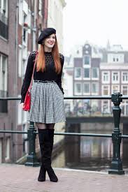 Black And White Houndstooth Skirt Outfit Houndstooth Skirt Outfit Retro Sonja Fashion Blogger Fashion Black Skirt Houndstooth Skirt Fashion