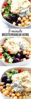 5 Minute Mediterranean Bowl Vegan Meal Prep Recipe Recipe Lunch Recipes Healthy Mediterranean Diet Meal Plan Healthy Lunch Meal Prep