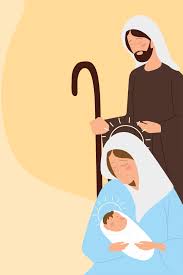 Nativity Mary Joseph Baby Jesus Manger Card 3370408 Vector Art At Vecteezy