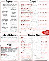 I always have a hard time deciding what to get because they have so many things on the menu that are amazingly delish. Andy S Frozen Custard Menu Menu For Andy S Frozen Custard Pflugerville Pflugerville