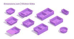 Double bowl sinks can vary between 8 and 10 inches in depth. Kitchen Sinks Dimensions Drawings Dimensions Com