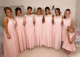 Anita S Girls Looked Amazing In Their Barely Pink Bridesmaid Dresses From Fhfh Coral Bridesmaid Dresses Coral Bridesmaid Dresses Long Pink Bridesmaid Dresses