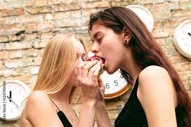 Lesbian girls, seduction Stock Photo | Adobe Stock