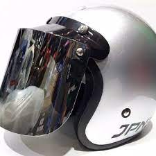Helm bogo dewasa motif versi kaca datar/flat. Jual Helm Bogo Kaca Datar Silver Kab Bandung Ririhelmet Tokopedia