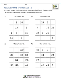 Magic Square Puzzle Fill In The Missing Numbers To Make A 4 By 4 Magic Square Magic Squares Math Math Square Puzzles Magic Squares