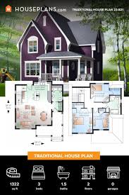Traditional house plans are designed to last the test of time. Traditional Style House Plan 3 Beds 1 5 Baths 1322 Sq Ft Plan 23 821 House Plans Small House Design Plans Traditional House Plan