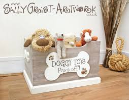 Wooden Doggy Toy Box Handmade Unique And Totally Gorgeous Etsy Dog Toy Storage Dog Toy Box Toy Boxes