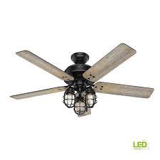 Hunter Port Isabel 52 In Led Indoor Outdoor Matte Black Ceiling Fan With Light Kit Affiliate Ceiling Fan With Light Black Ceiling Fan Fan Light