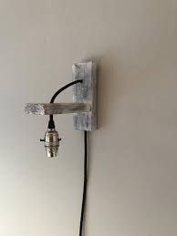 White Grey Shabby Chic Wall Light Plug In Wall Light No Etsy Plug In Wall Lights Shabby Chic Wall Lights Wall Lights