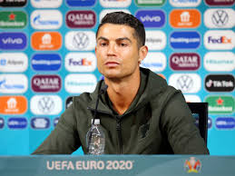 Ronaldo brazilian association football player in a move likely to anger the sponsor, the juventus and portugal forward glanced to the side before moving two glass bottles away from his position and saying drink water to the media while his microphone was still turned off before disapprovingly saying: Drink Water Cristiano Ronaldo Removes Coca Cola Bottles At Euro Press Conference Football News Times Of India