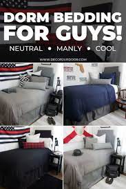 Dorm Room Bedding For Guys Our Boys Dorm Room Styles Feature Navy Grey Red And Black Options Neutral Manly Boys Dorm Room Guy Dorm Rooms Dorm Room Bedding
