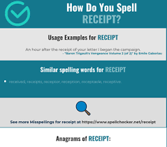 Proof, evidence … he is on the hook right now for some pretty major charges that mueller has the receipts for …. Correct Spelling For Receipt Infographic Spellchecker Net