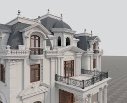 Classic Villa 3d Model Mediterranean Style House Plans House Design Modern House Exterior