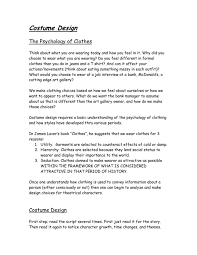 How to analyze a person psychology. Costume Design The Psychology Of Clothes