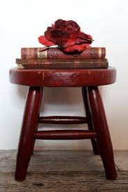 Vintage Painted Primitive Stool Rustic Stools Stool Vintage Stool
