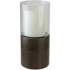 Small tealight holder in fluted glass. Northlight 12 Clear Glass Hurricane Pillar Candle Holder With Wooden Base