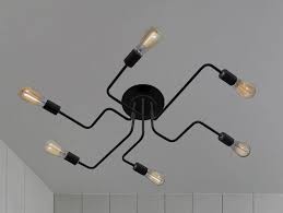 6 Lights Industrial Ceiling Spider Chandelier Pendant Light Etsy In 2021 Industrial Ceiling Industrial Ceiling Lights Ceiling Chandelier