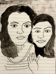 For our last Drawing Explorations class at @nohocenterforthearts , we drew  from vintage photo booth photos. How lovely are these? I'm so grateful to  my fellow artists for taking this class with