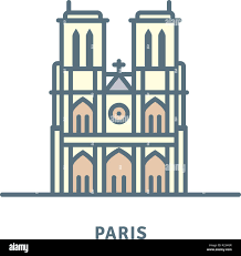 Paris line icon. Notre-Dame cathedral vector illustration Stock Vector  Image & Art - Alamy