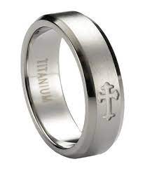 6mm Satin Finished Men S Titanium Ring With Single Cross And Beveled Edges Justmensrings Com Titanium Rings For Men Titanium Rings Custom Wedding Rings