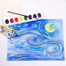 5 Projects Van Gogh O Keeffe Kandinsky Pollock And Starry Night Art Kindergarten Art Homeschool Art I am enjoying sharing my classic childhood painting we love to explore the work of famous artists in our art projects.