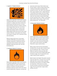 Bahan cair dinyatakan mudah terbakar bila titik nyala > 21 oc dan 55 oc pada tekanan 1. Lambang Lab