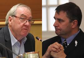 Indigo councillors Larry Goldsworthy and Bernard Gaffney in spat over  'half-baked' plan to fight water mining