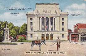 Texarkana The Post Office In Two States Texarkana Texarkana Texas Postcard