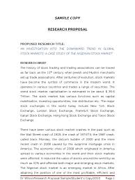 Research limitations in a typical dissertation may relate to the following points: Research Proposal Sample Pdf Stock Market Data Analysis