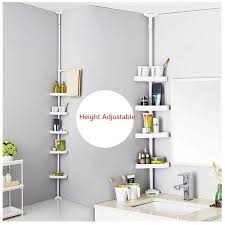 Corner Shower Caddy 4 Tier White Plastic Tension Bathroom Corner Shelf Bath Shower Caddy Pole Stora Corner Shower Caddy French Country Bathroom Corner Shower