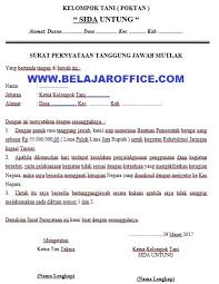 We are a sharing community. Contoh Surat Pernyataan Tanggung Jawab Mutlak Belajar Office