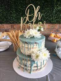 The Year S Trendiest Wedding Cake Is Almost Too Pretty To Eat Baby Shower Cakes For Boys Baby Shower Cakes Shower Cakes