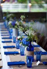 Blue And Green Rustic Chic Wedding Details Cedarwood Weddings Blue Wedding Decorations Blue Themed Wedding Royal Blue Wedding Decorations