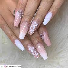 Gel Pink And White Ombre Nails With Glitter Nail And Manicure Trends I really love ombre nails because there's such a variety of styles.