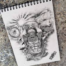 Pin By Carlos Brito Quintana On Tattoos Poseidon Tattoo Half Sleeve Tattoo Stencils Sea Tattoo Sleeve