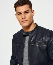 Superdry Classic Real Hero Biker Leather Jacket Beautiful Men Faces Men Haircut Styles Leather Jacket Men