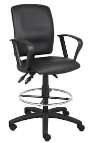 Boss Office Products B1647 Multifunction Leatherplus Drafting Stool With Loop Arms In Black More In Office Chair Counter Height Office Chair Drafting Chair