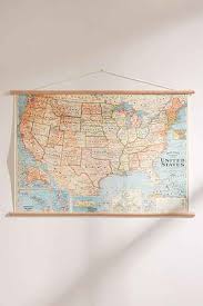 New Urban Outfitters Vintage Usa Map Map Decor Decal Wall Art