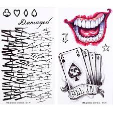 This colorful joker dragon tattoo design is very attractive to wrestlers, militants, army men etc. Joker Tattoos 10ct Suicide Squad Party City