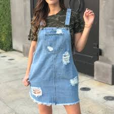 Blue denim embroidered bird jumper tank overall dress. Cello Dresses Denim Distressed Jumper Dress Poshmark