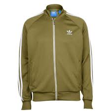 Adidas Black And Gold Jacket Mens Adidas Originals Logo Super Star Sst Track Top Olive Green Full Zip Mens Jacket