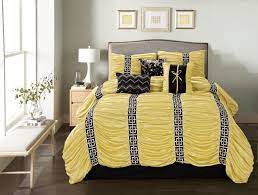 Solid yellow comforters bring sunshine and cheer into your bedroom! Yellow And Black Bedding Comforter Sets Black Comforter Black Bedding