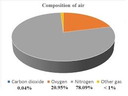 Draw A Pie Chart On Composition Of Air Showing Co2 O2 N2